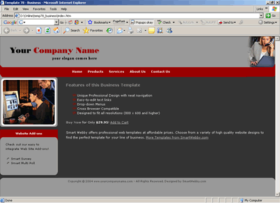 Template 78 [Business] - 1024px screen width view