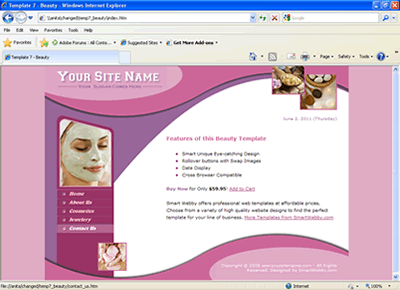  Template 7 [Beauty] - 1024px screen width view