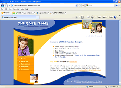 Template 7 [Education] - 1024px screen width view