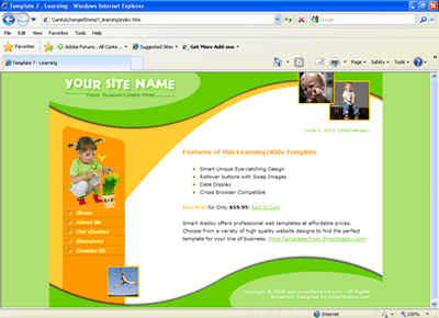 Template 7 [Kids/Learning] - 1024px screen width view