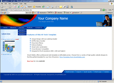 Template 8 [Hi-Tech] - 1024px screen width view