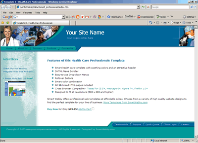 Template 8 [Health/Medical Professionals] - 1024px screen width view