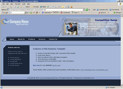 Template 91 [Flash/Business] - 1024px screen width view