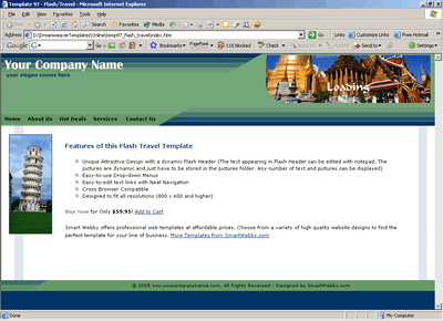 Template 97 [Flash/Travel] - 1024px screen width view