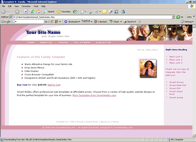 Template 9 [Family/Personal] - 1024px screen width view