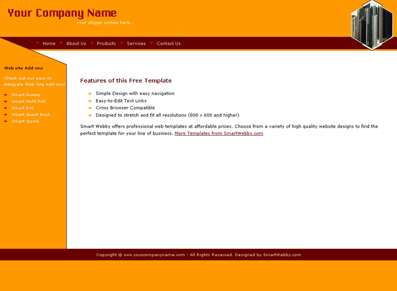 free dream weaver web template