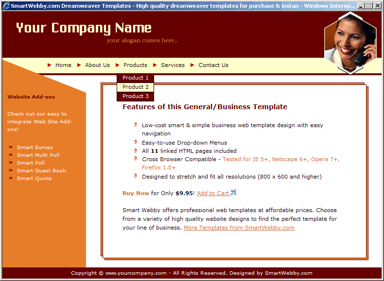 dream weaver web template