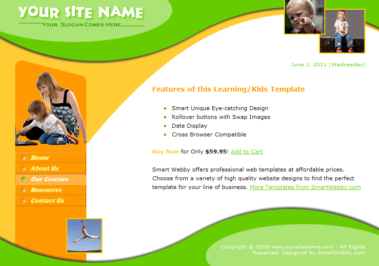 Template 7 [Kids/Learning] HTML sample web page Screenshot