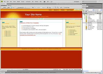 Free Dreamweaver Template 5 [Business] - Adobe Dreamweaver View