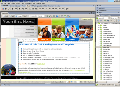  Template 119 [Family/Personal] - Adobe Dreamweaver View