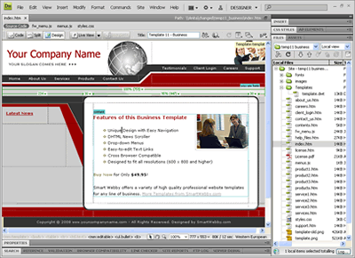 Template 11 [Business] - Adobe Dreamweaver View