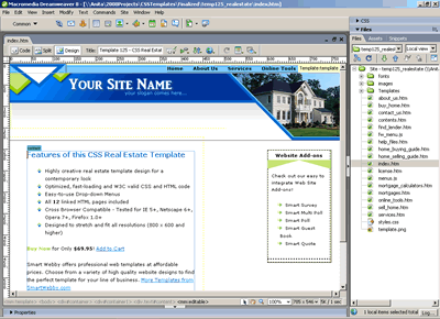 Template 125 [Real Estate] - Adobe Dreamweaver View
