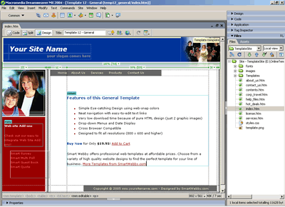 Template 12 [Family/General] - Adobe Dreamweaver View