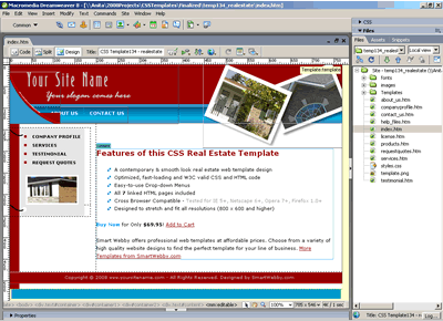 Template 134 [Real Estate] - Adobe Dreamweaver View