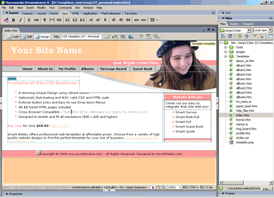 CSS Template 137 [Personal] - Adobe Dreamweaver View