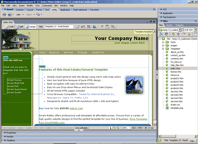  Template 13 [Real Estate/General] - Adobe Dreamweaver View