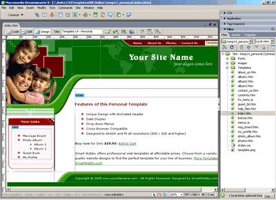 Template 14 [Family/Personal] - Adobe Dreamweaver View