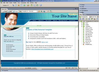 Template 16 [Personal] - Adobe Dreamweaver View