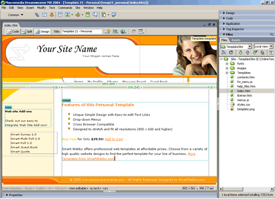 Template 21 [Personal] - Adobe Dreamweaver View