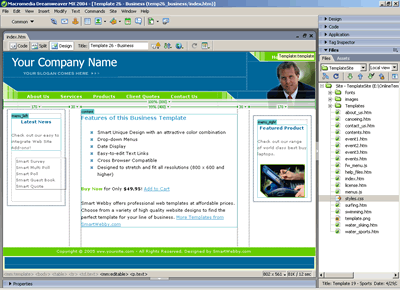Template 26 [Business] - Adobe Dreamweaver View
