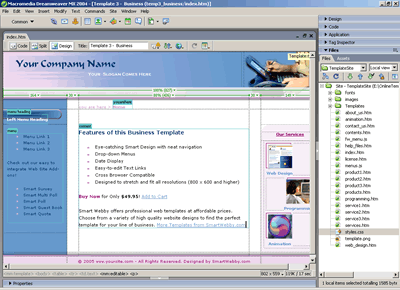 Template 3 [Business] - Adobe Dreamweaver View