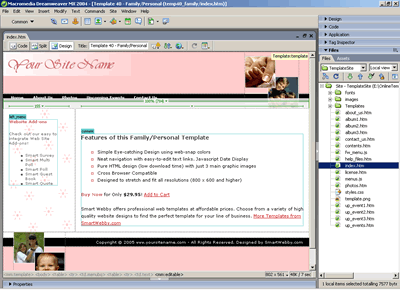 Template 40 [Family/Personal] - Adobe Dreamweaver View