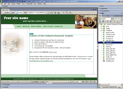 Template 47 [Family/Professionals] - Adobe Dreamweaver View