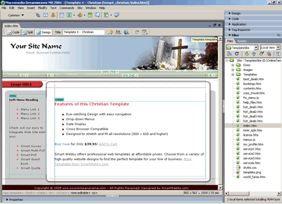  Template 4 [Christian] - Adobe Dreamweaver View