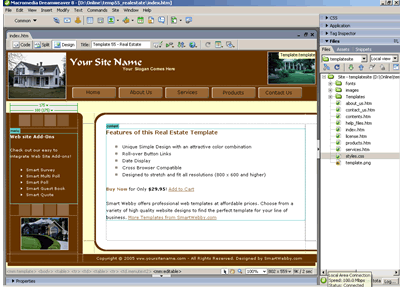 Template 55 [Real Estate] - Adobe Dreamweaver View