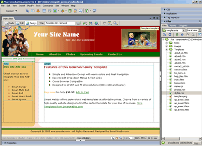 Template 60 [General/Family] - Adobe Dreamweaver View