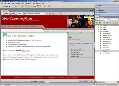 Template 61 [Business] - Adobe Dreamweaver View