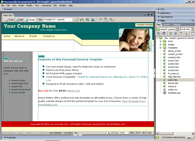 Template 67 [Personal/General] - Adobe Dreamweaver View
