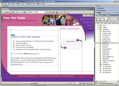 Template 6 [Family/Personal] - Adobe Dreamweaver View