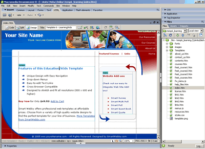 Template 6 [Education/Kids] - Adobe Dreamweaver View