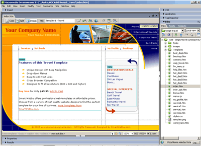 Template 6 [Travel] - Adobe Dreamweaver View