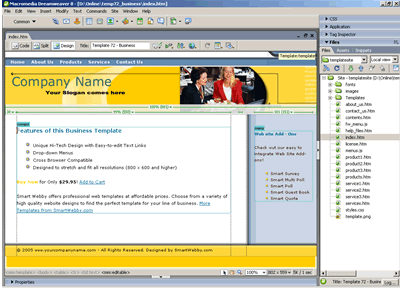 Template 72 [Business] - Adobe Dreamweaver View