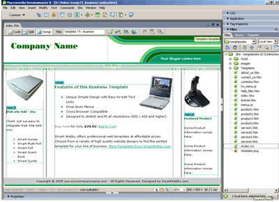 Template 73 [Business] - Adobe Dreamweaver View