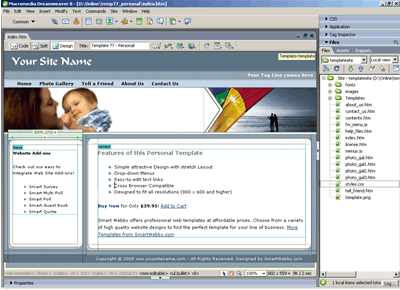 Template 77 [Family/Personal] - Adobe Dreamweaver View