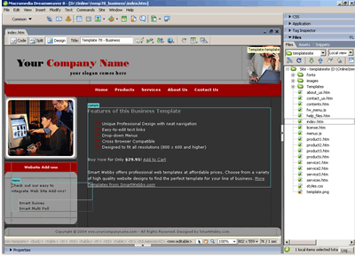 Template 78 [Business] - Adobe Dreamweaver View