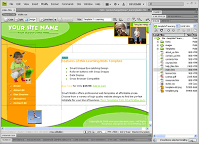 Template 7 [Kids/Learning] - Adobe Dreamweaver View