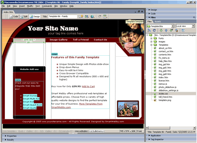 Template 86 [Family/Personal] - Adobe Dreamweaver View