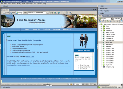 Template 87 [Real Estate] - Adobe Dreamweaver View