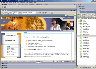 Template 94 [Telecom] - Adobe Dreamweaver View