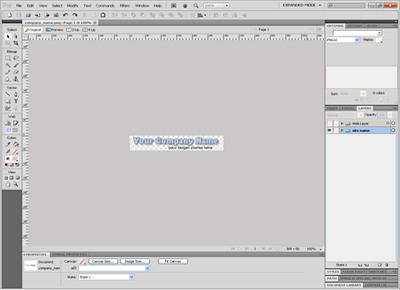Free Dreamweaver Template 1 [Business] - Adobe Fireworks View