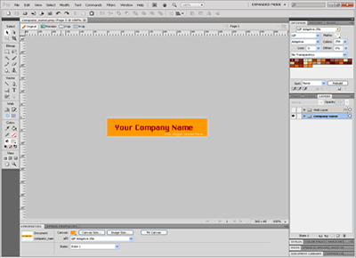 Free Dreamweaver Template 2 [Business] - Adobe Fireworks View