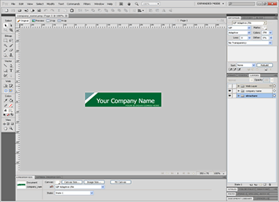 Free Dreamweaver Template 3 [Business] - Adobe Fireworks View