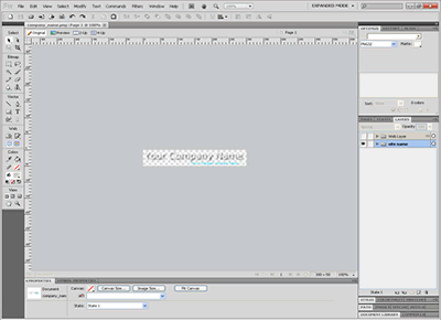 Free Dreamweaver Template 6 [Business] - Adobe Fireworks View