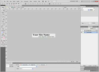 Free Dreamweaver Template 8 [Business] - Adobe Fireworks View