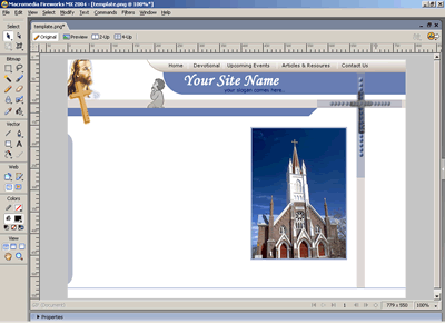 Template 100 [Christian] - Adobe Fireworks View