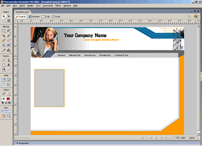  Template 103 [Telecom] - Adobe Fireworks View